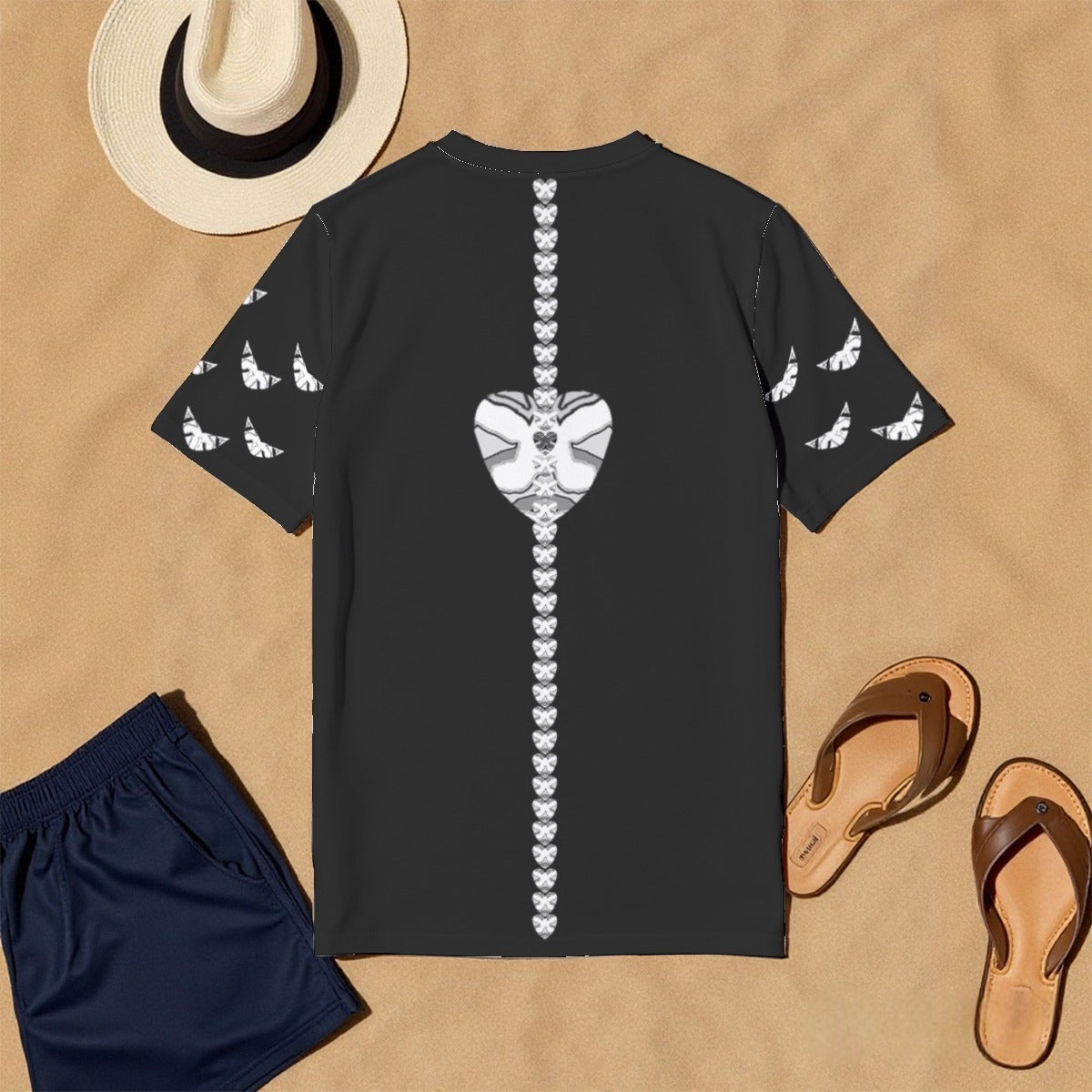 Dancer Spine Tee White on Black