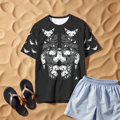 Dancer Spine Tee  White on Black
