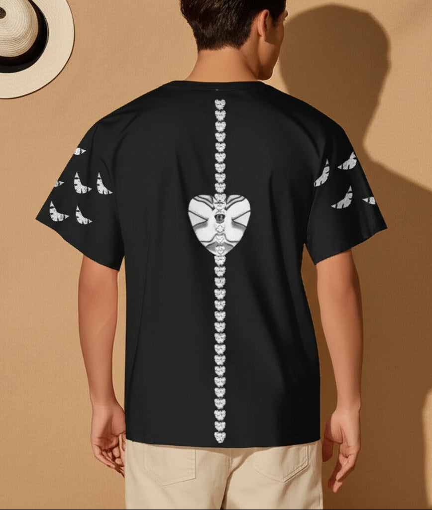 Dancer Spine Tee  White on Black