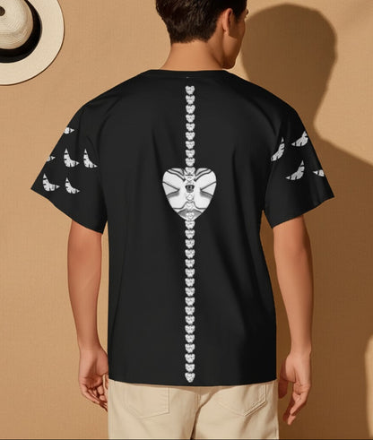 Dancer Spine Tee  White on Black